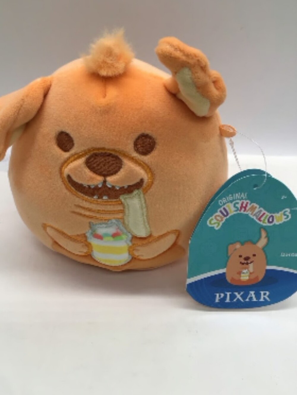 NWT Disney Pixar Squishmallow Orange Dante The Dog From Coco Holding Dessert 5"